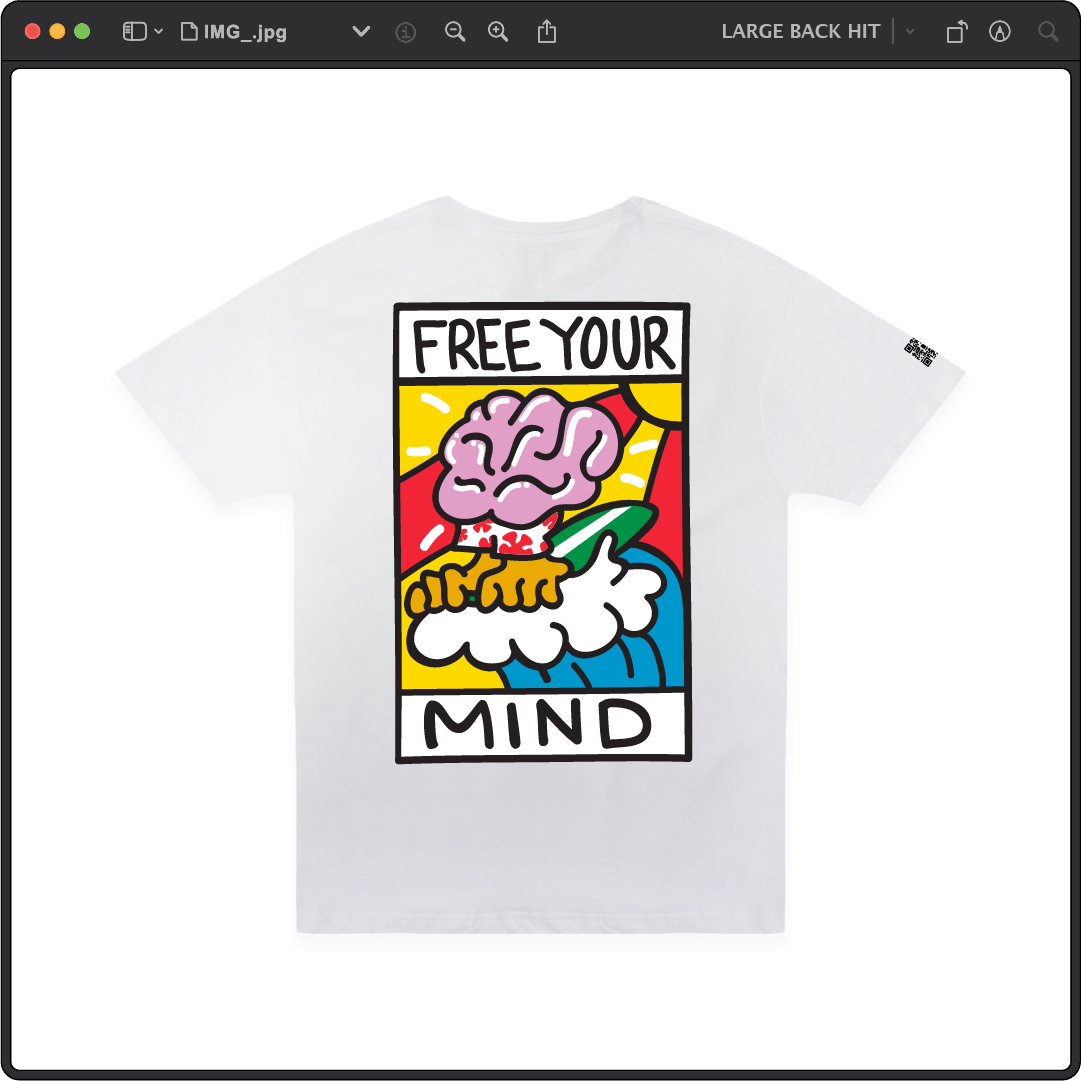 Z_DROPPED - Mens, Unisex - White - Free Your Mind Tee. - By: Keith Kuniyuki