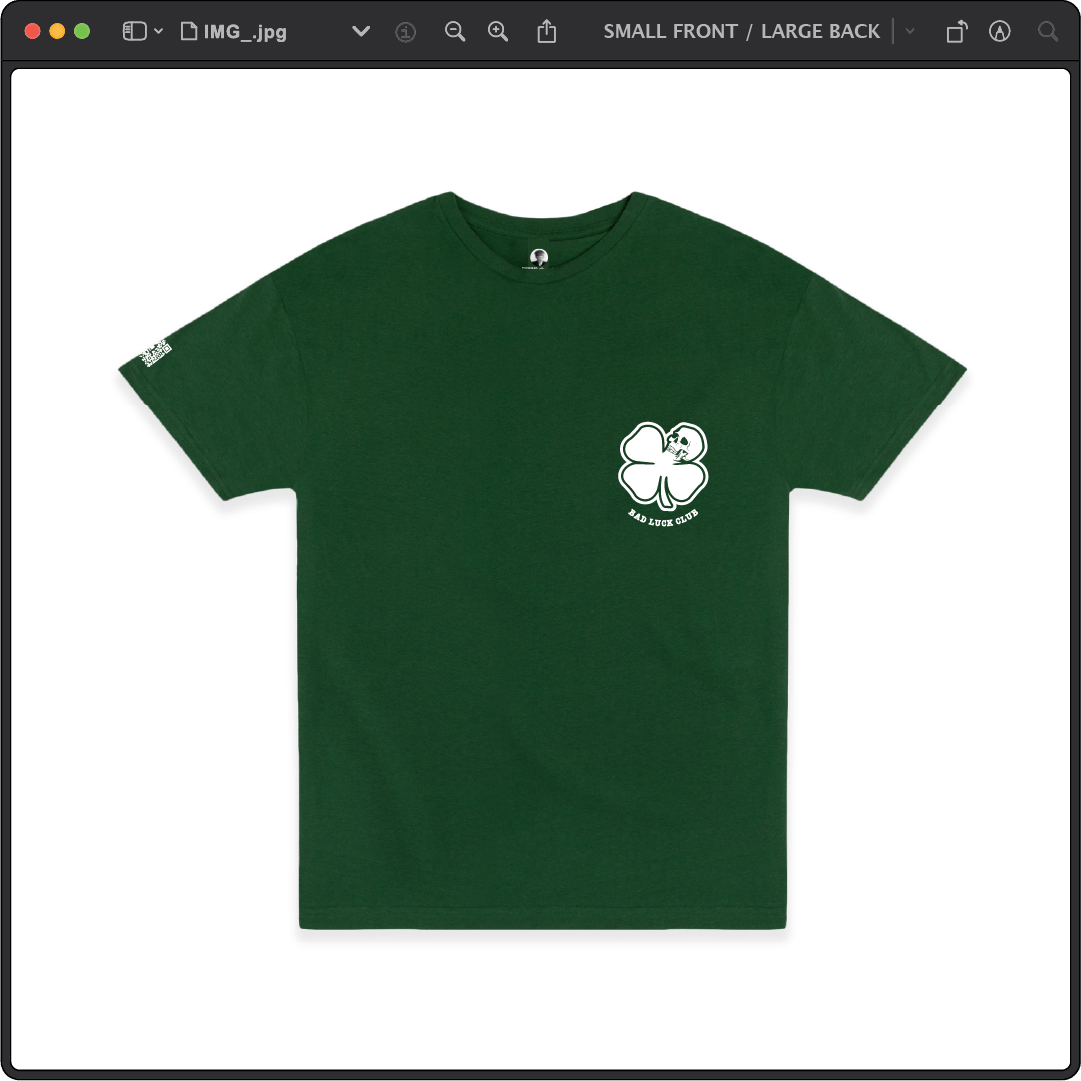 Z_DROPPED - Mens, Unisex - Green - Death Clover Tee. - By: Zed Ropped