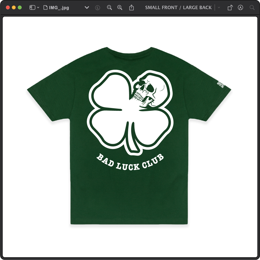 Z_DROPPED - Mens, Unisex - Green - Death Clover Tee. - By: Zed Ropped