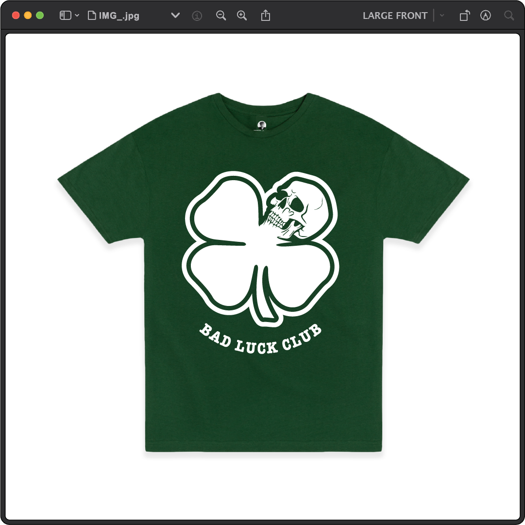 Z_DROPPED - Mens, Unisex - Green - Death Clover Tee. - By: Zed Ropped