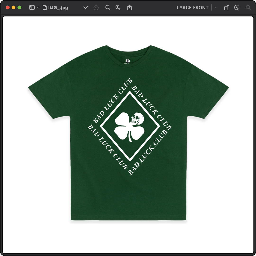 Z_DROPPED - Mens, Unisex - Green - Death Clover Tee. - By: Zed Ropped