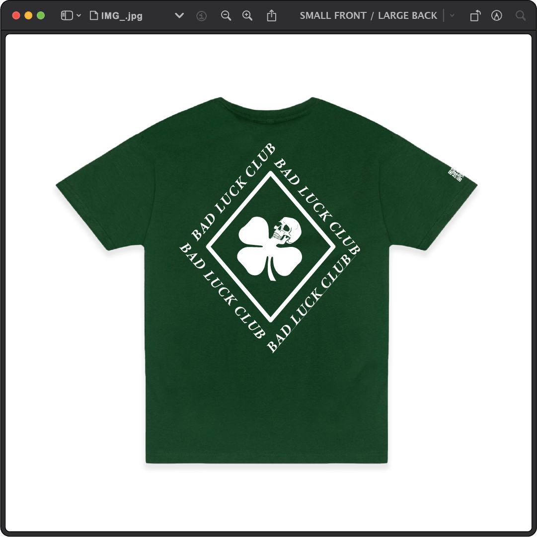 Z_DROPPED - Mens, Unisex - Green - Death Clover Tee. - By: Zed Ropped