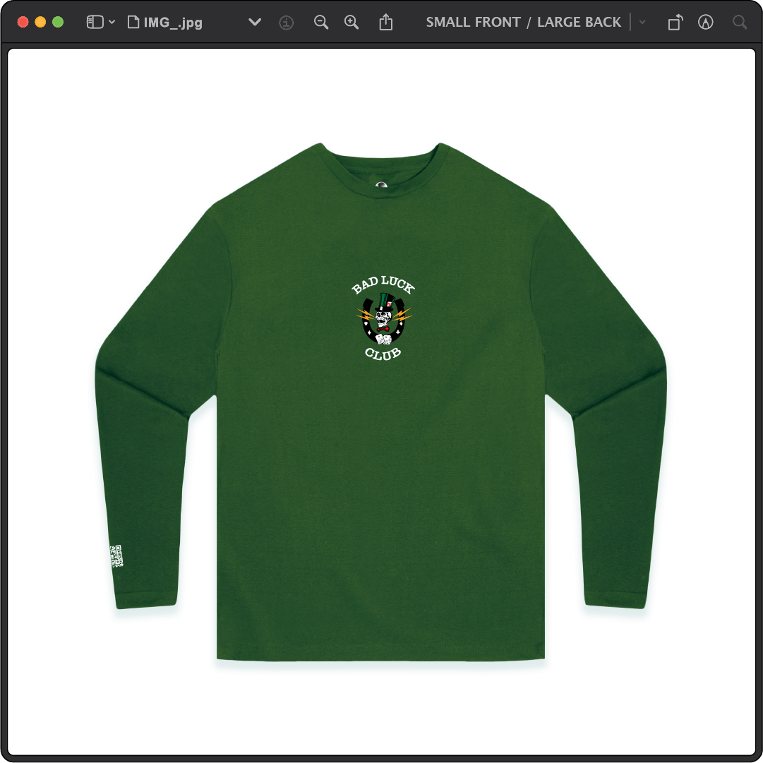 Z_DROPPED - Mens, Unisex - Green - High Roller Long Sleeve - By: Zed Ropped