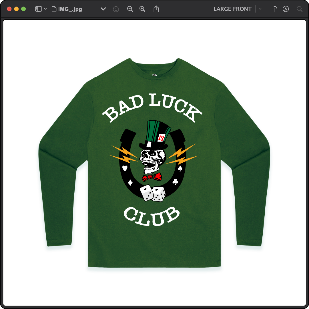 Z_DROPPED - Mens, Unisex - Green - High Roller Long Sleeve - By: Zed Ropped