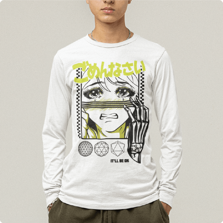 Z_DROPPED - Mens, Unisex - White - It'll Be OK Long Sleeve. - By: Chi Hom