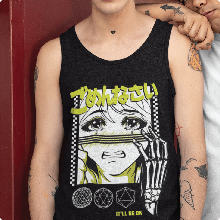 Z_DROPPED - Mens, Unisex, Women - Black - It'll Be OK Tank Top. - By: Chi Hom