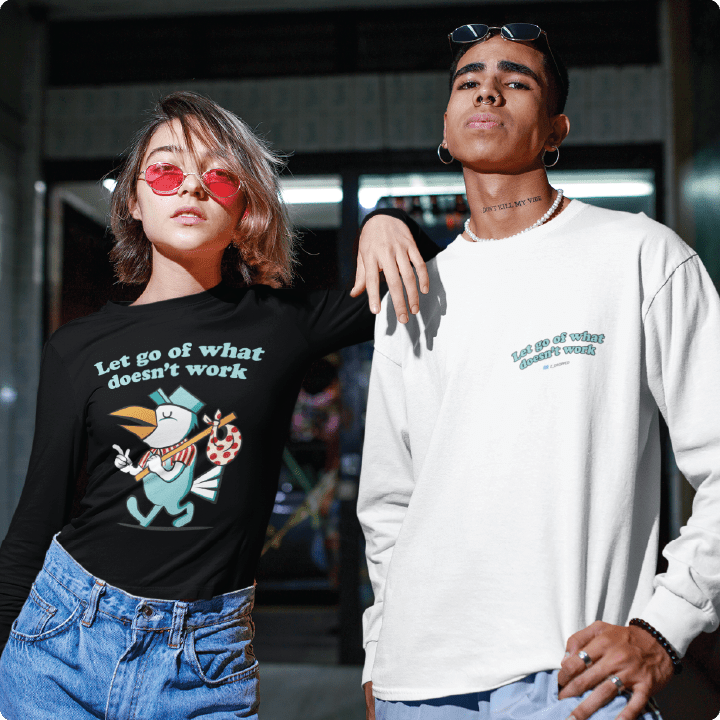 Z_DROPPED - Mens, Unisex - White - Let Go Long Sleeve. - By: Fredy Santiago