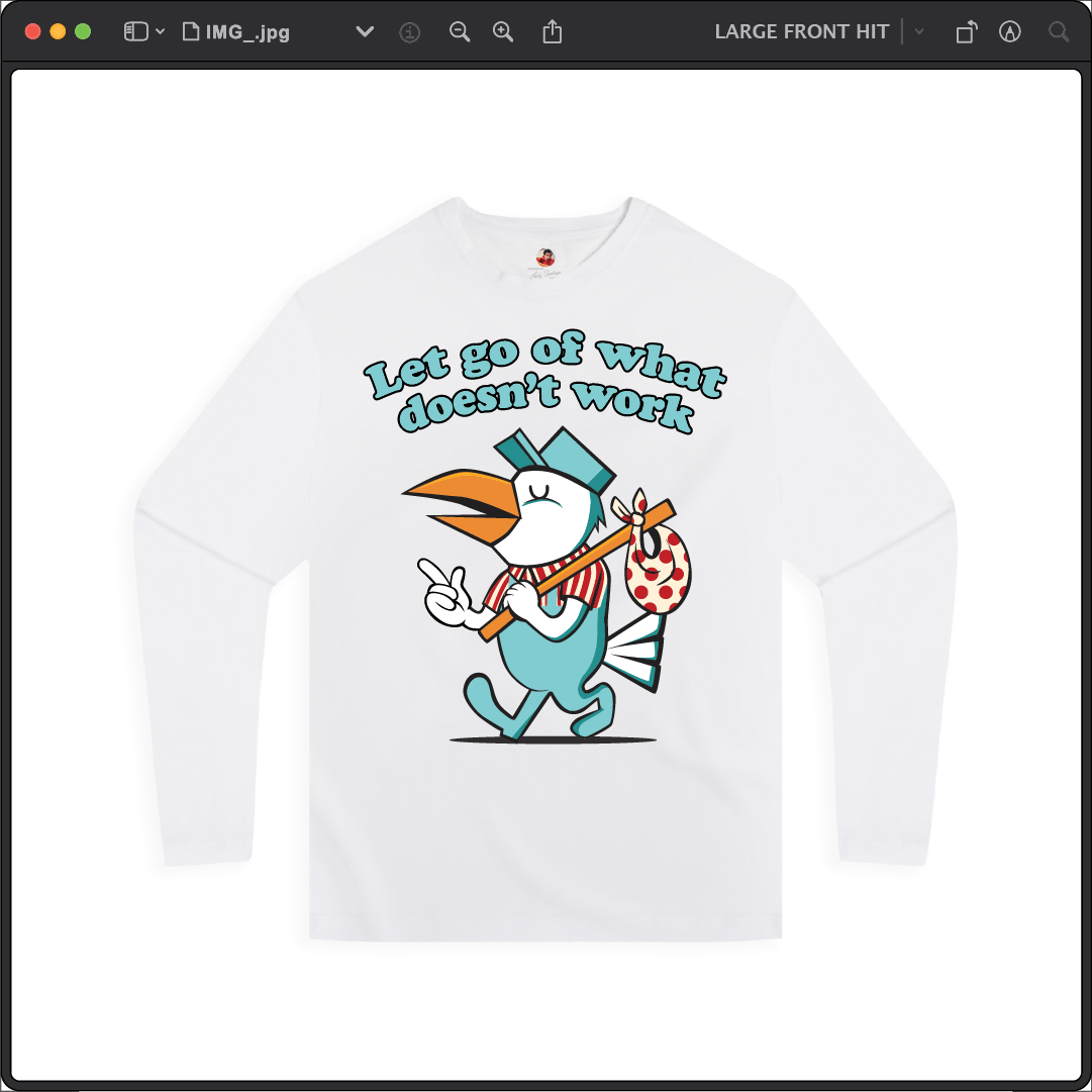 Z_DROPPED - Mens, Unisex - White - Let Go Long Sleeve. - By: Fredy Santiago