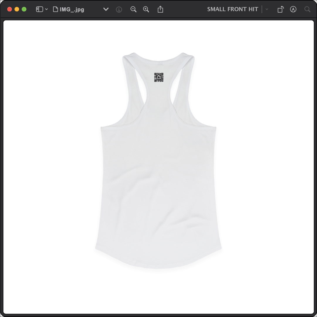 Z_DROPPED - Womens - White - Let Go Racer Back Tank. - By: Fredy Santiago