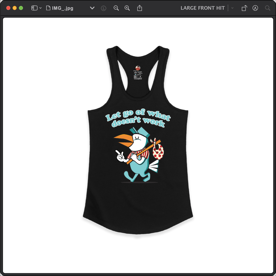 Z_DROPPED - Womens - Black - Let Go Racer Back Tank. - By: Fredy Santiago