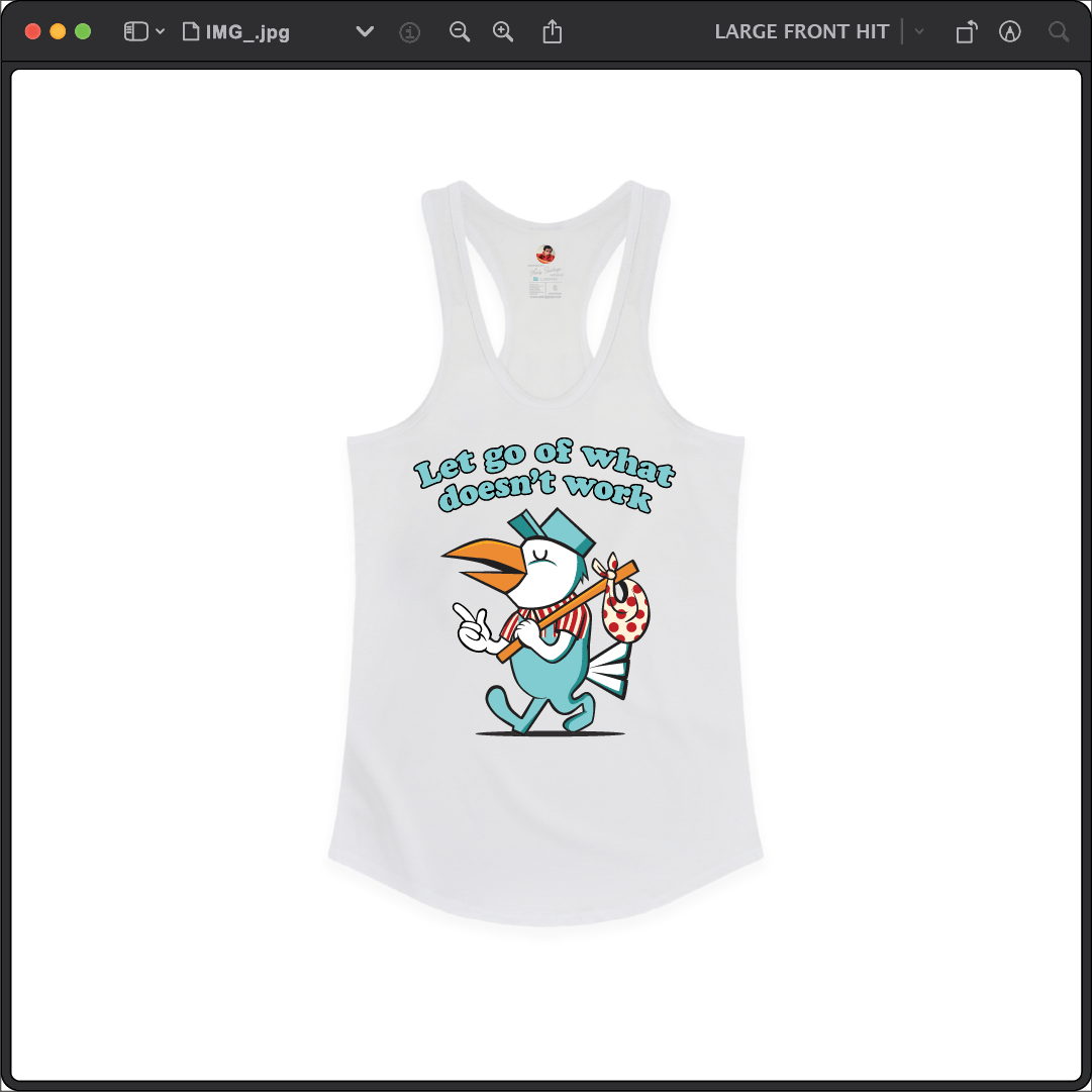 Z_DROPPED - Womens - White - Let Go Racer Back Tank. - By: Fredy Santiago