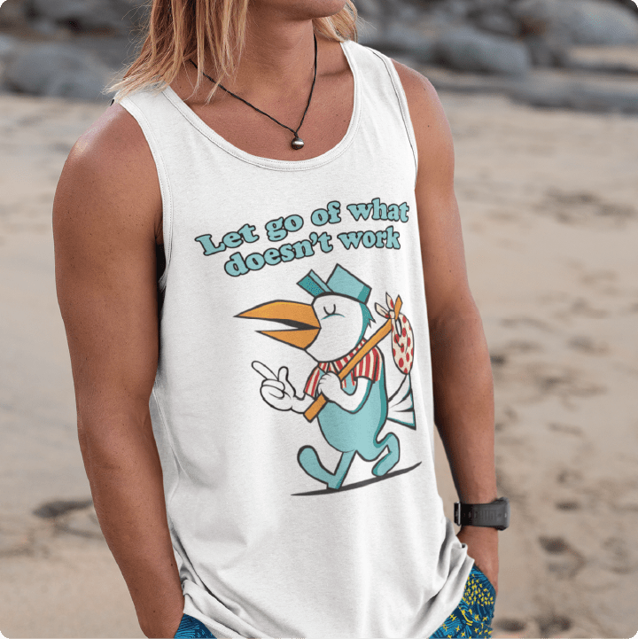 Z_DROPPED - Mens, Unisex - White - Let Go Tank Top. - By: Fredy Santiago