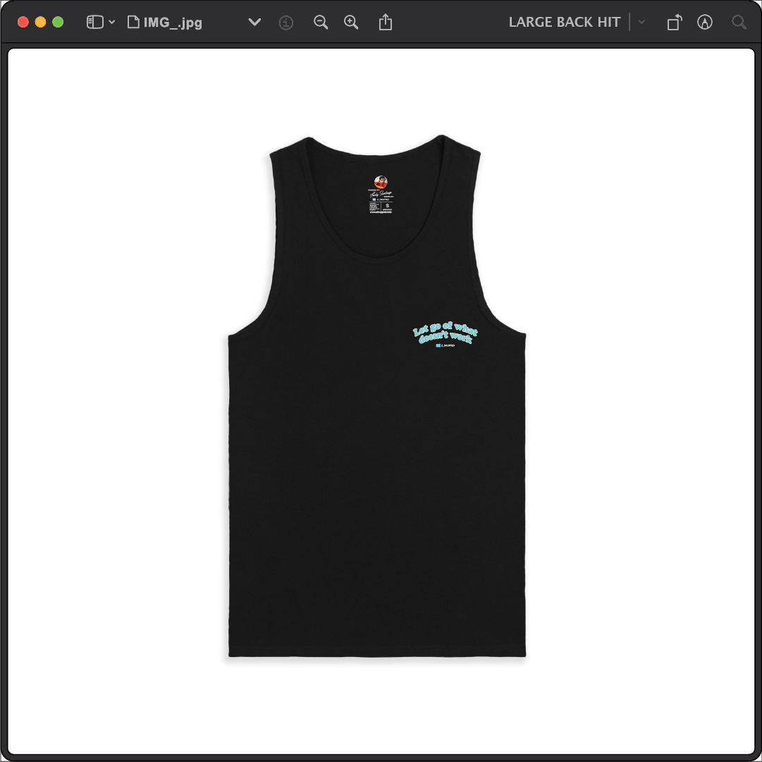 Z_DROPPED - Mens, Unisex - Black - Let Go Tank Top. - By: Fredy Santiago