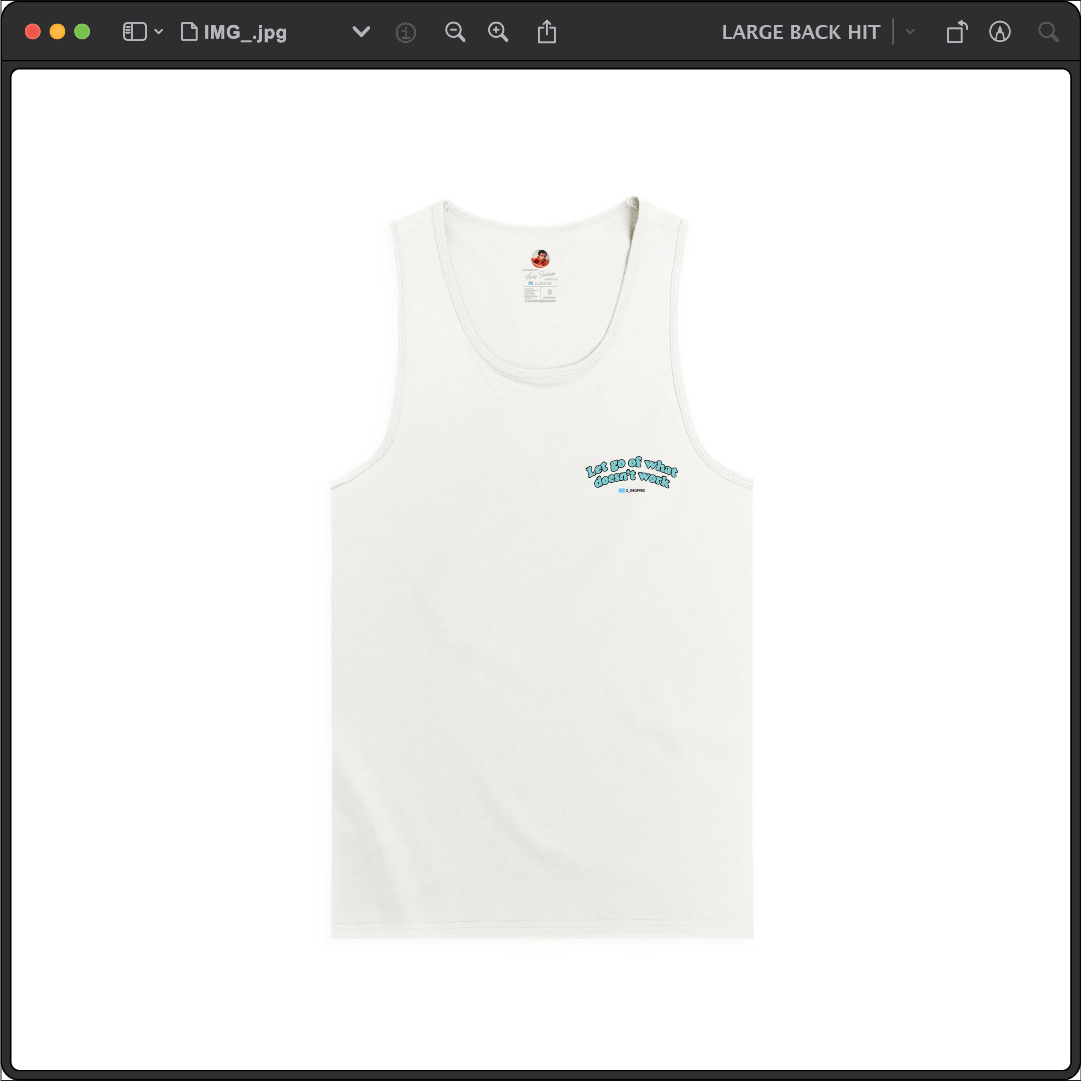 Z_DROPPED - Mens, Unisex - White - Let Go Tank Top. - By: Fredy Santiago