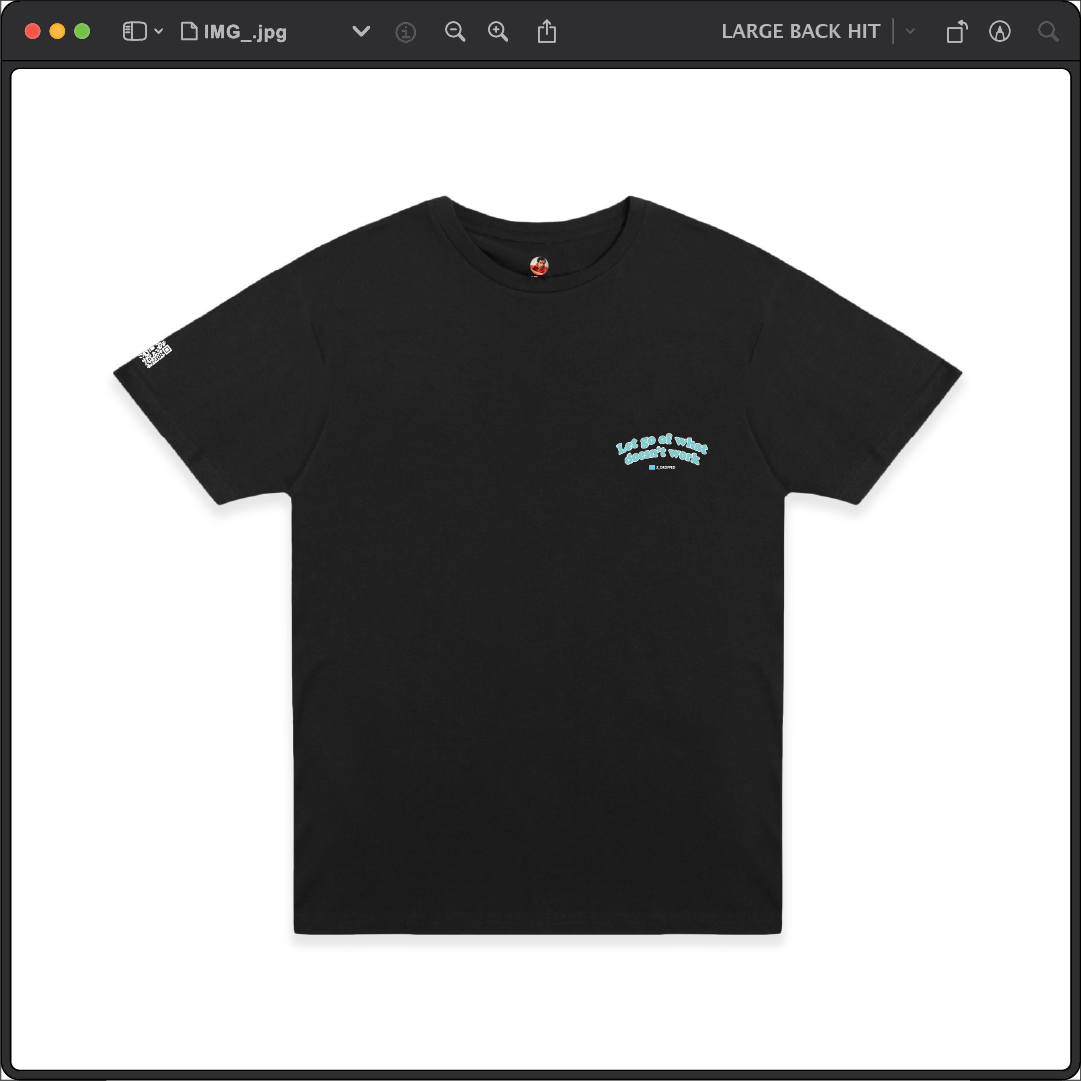 Z_DROPPED - Mens, Unisex - Black - Let Go Tee. - By: Fredy Santiago