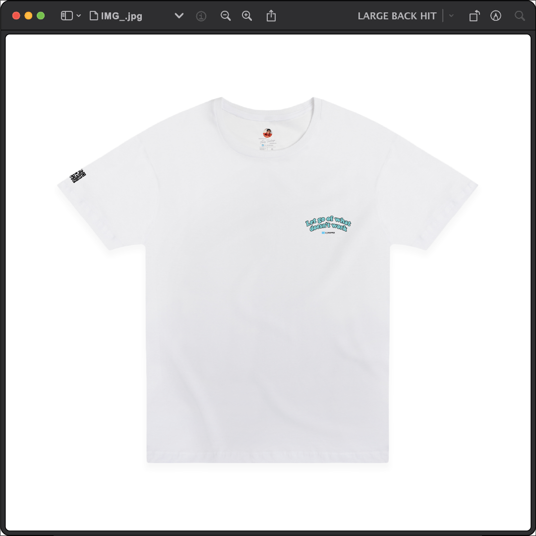 Z_DROPPED - Mens, Unisex - White - Let Go Tee. - By: Fredy Santiago