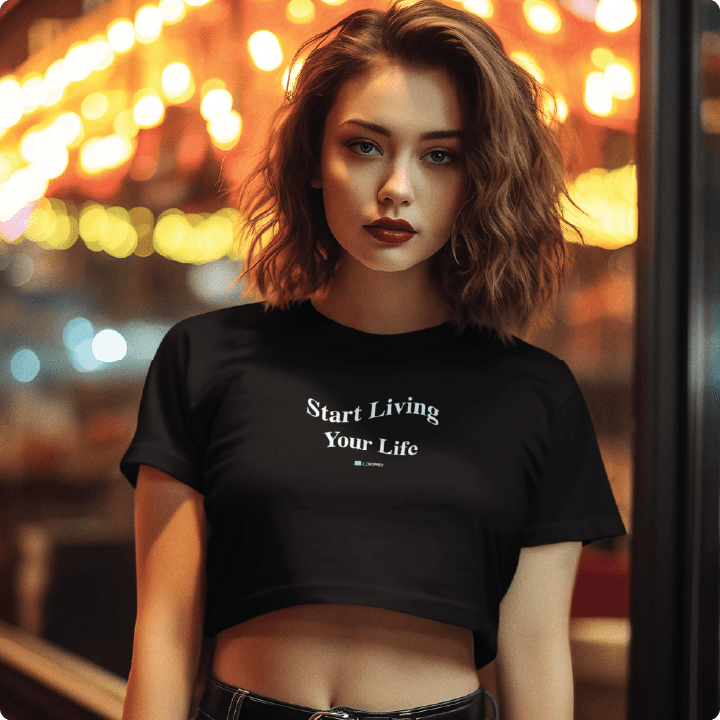 Z_DROPPED - Womens - Black - Live Your Life Crop Top. - By: Keith Kuniyuki