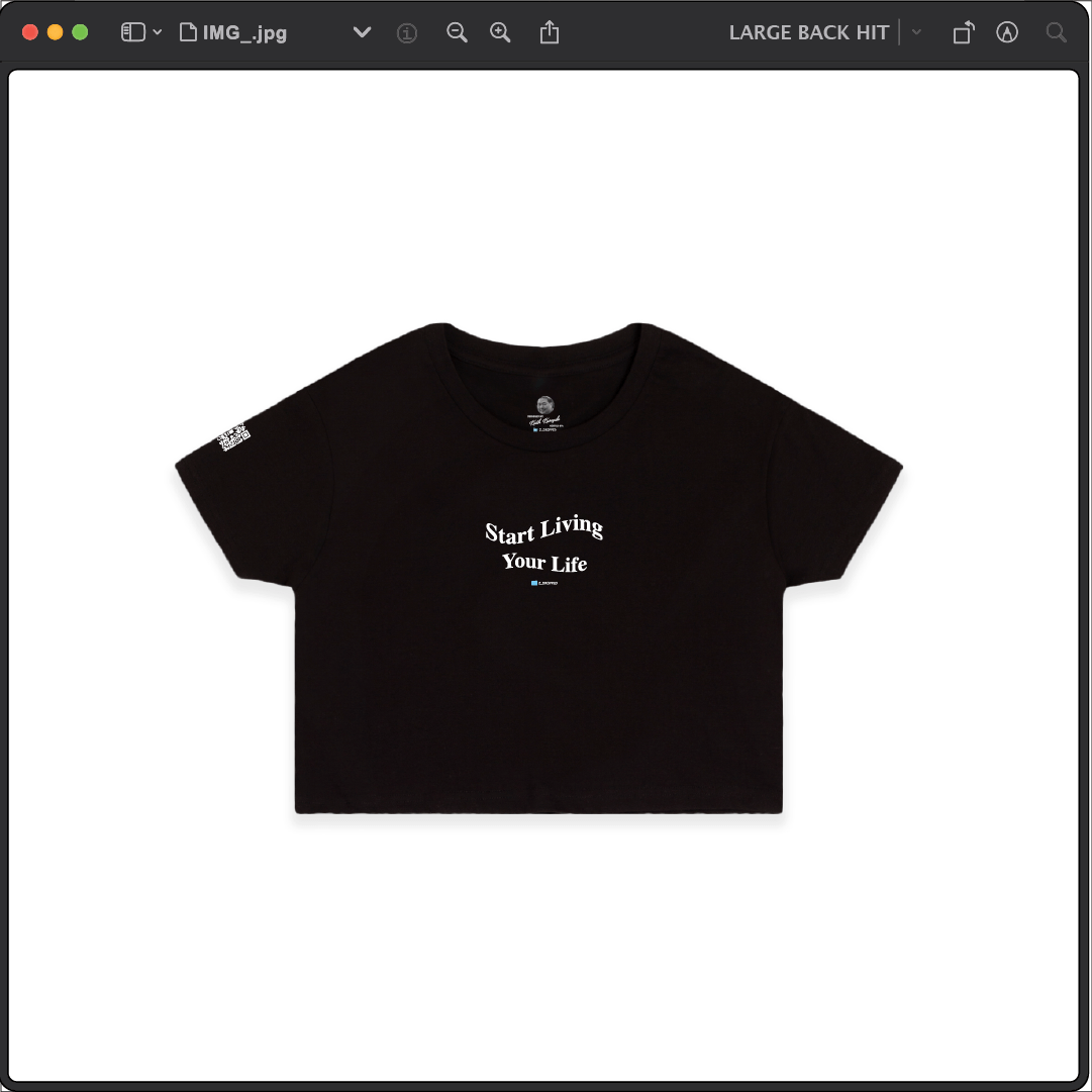 Z_DROPPED - Womens - Black - Live Your Life Crop Top. - By: Keith Kuniyuki