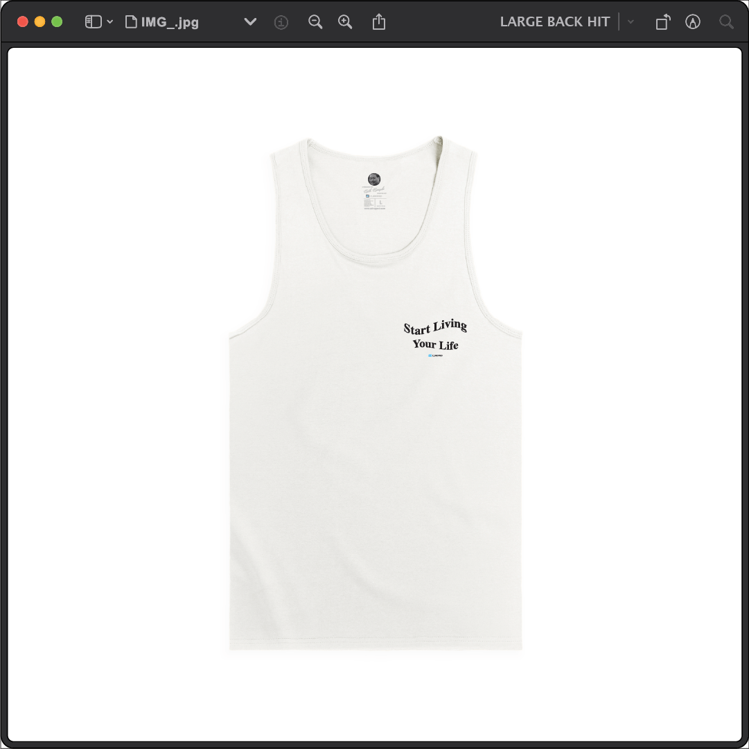 Z_DROPPED - Mens, Unisex - White - Live Your Life Tank Top. - By: Keith Kuniyuki