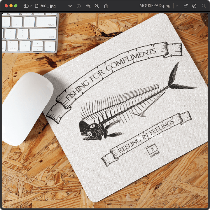 Z_DROPPED - Mens, Unisex - Mahi Bones Mousepad. - By: Jose Hurtado