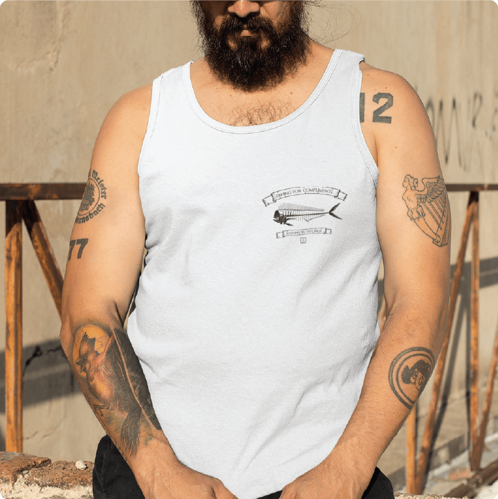 Z_DROPPED - Mens, Unisex - Black - Mahi Bones Tank Top. - By: Jose Hurtado