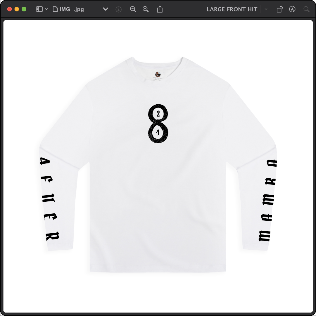 Z_DROPPED - Mens, Unisex - XS - Mamba 8/24 Long Sleeve. - By: Jose Hurtado