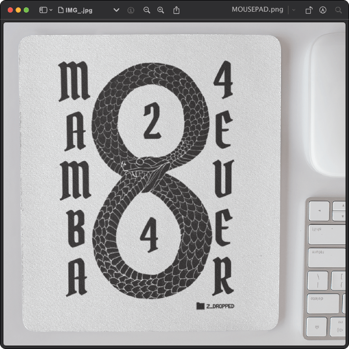 Z_DROPPED - Mens, Unisex - Mamba 8/24 Mousepad. - By: Jose Hurtado