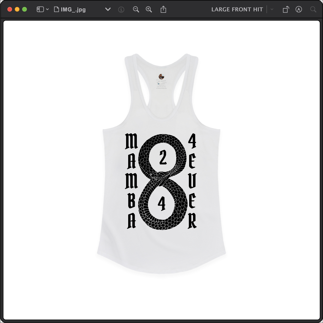 Z_DROPPED - Womens - White - Mamba 8/24 Racer Back Tank. - By: Jose Hurtado