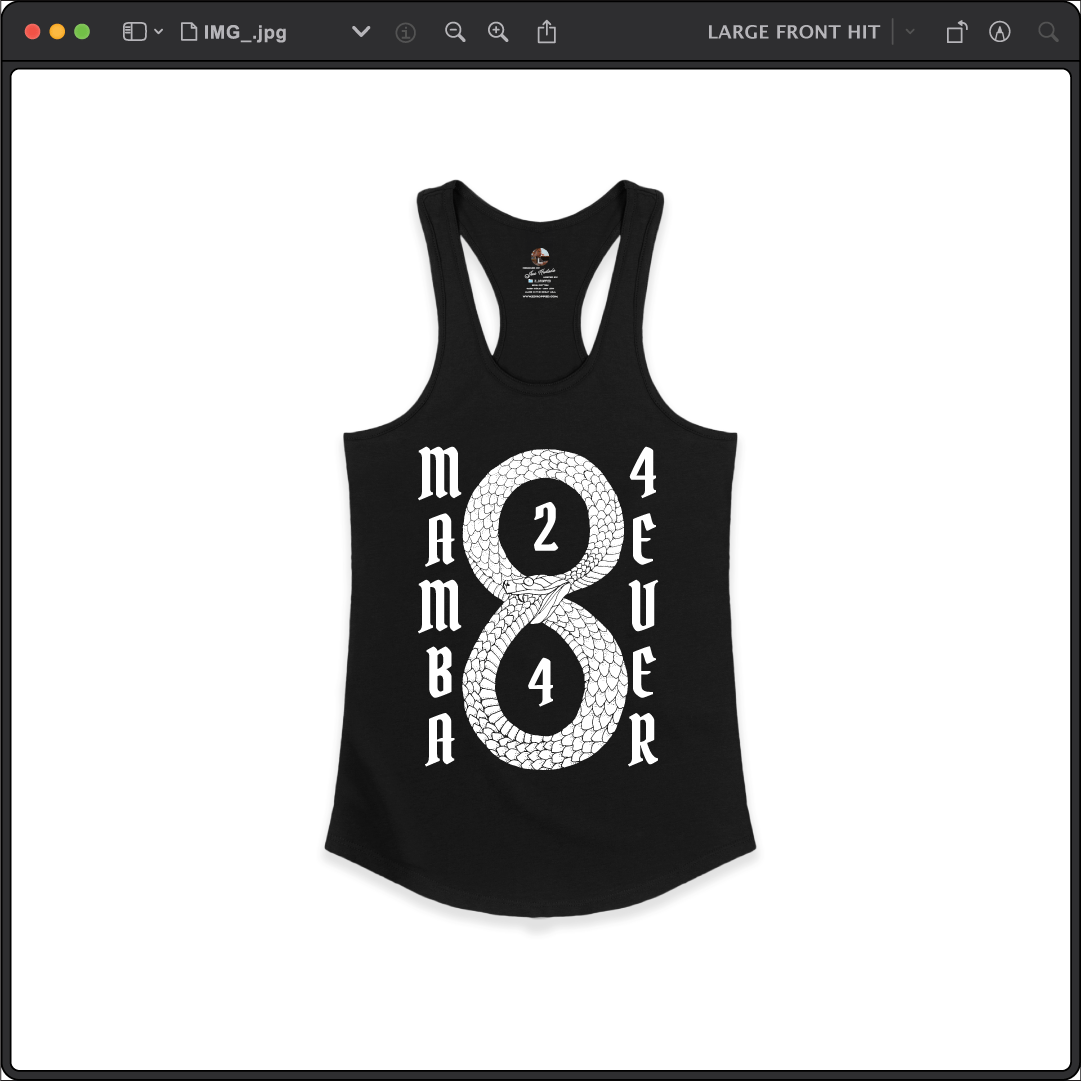 Z_DROPPED - Womens - Black - Mamba 8/24 Racer Back Tank. - By: Jose Hurtado