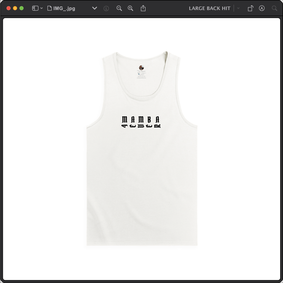 Z_DROPPED - Mens, Unisex - White - Mamba 8/24 Tank Top. - By: Jose Hurtado