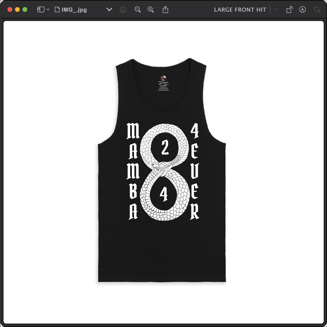 Z_DROPPED - Mens, Unisex - Black - Mamba 8/24 Tank Top. - By: Jose Hurtado