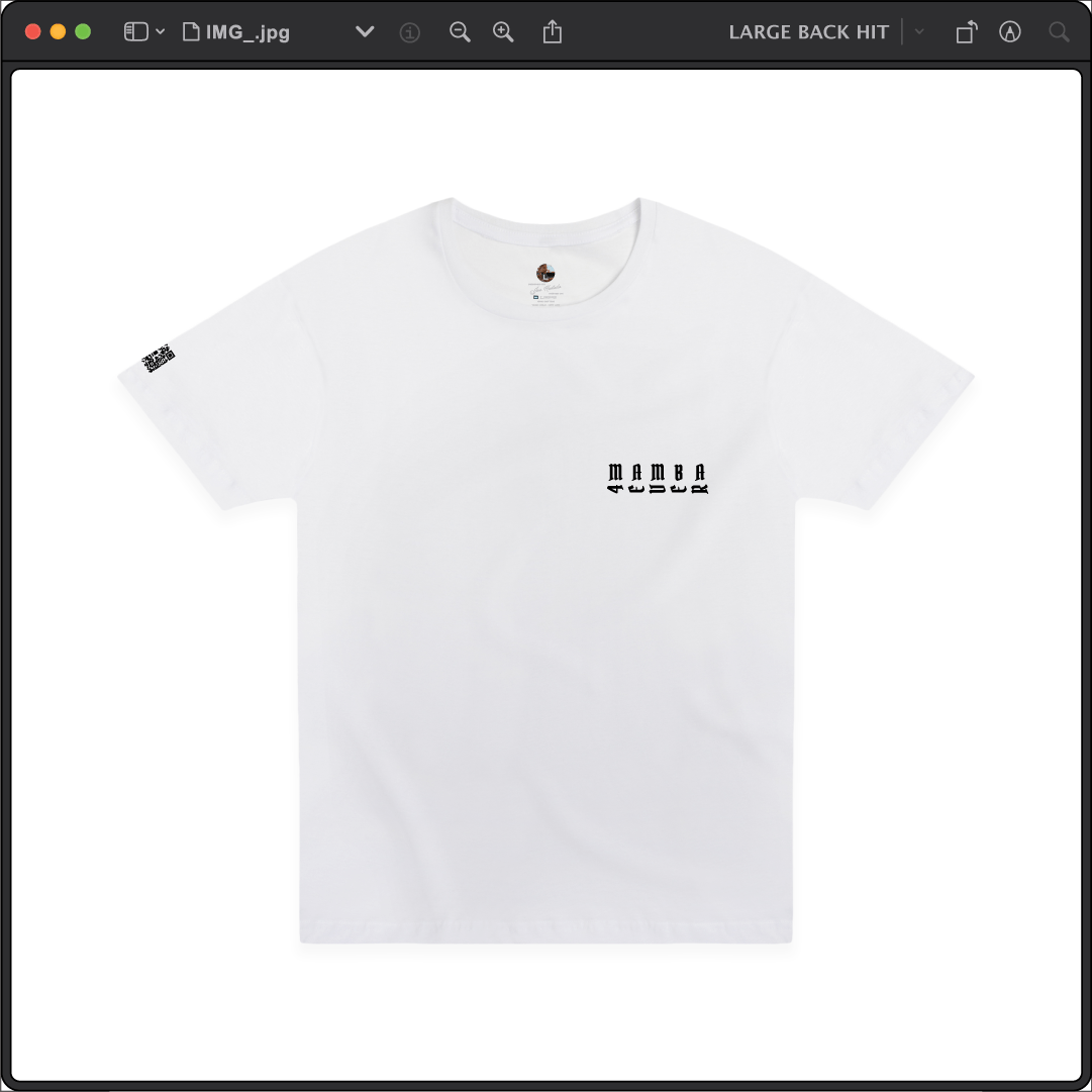 Z_DROPPED - Mens, Unisex - White - Mamba 8/24 Tee. - By: Jose Hurtado