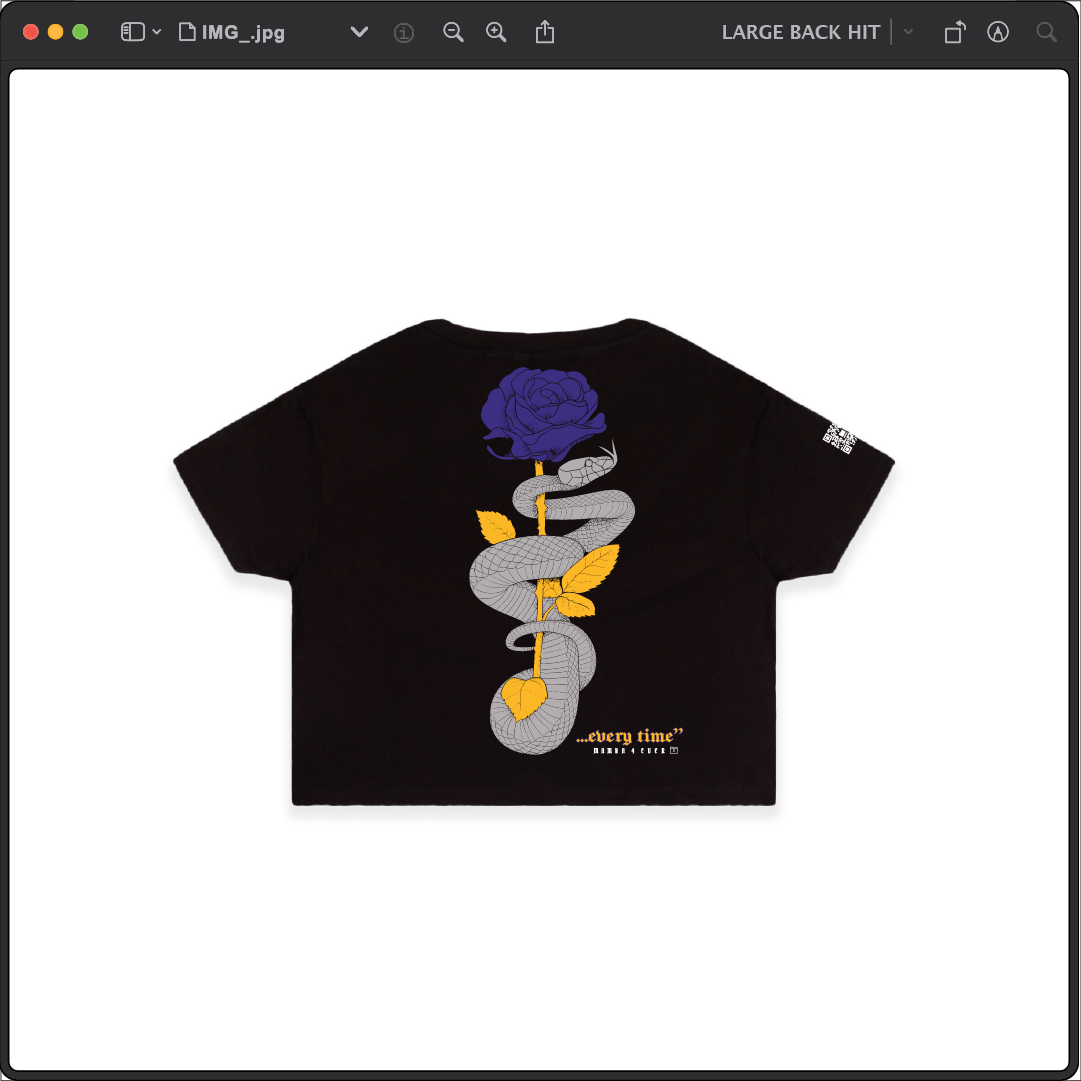 Z_DROPPED - Womens - Black - Mamba Quote Crop Top. - By: Jose Hurtado