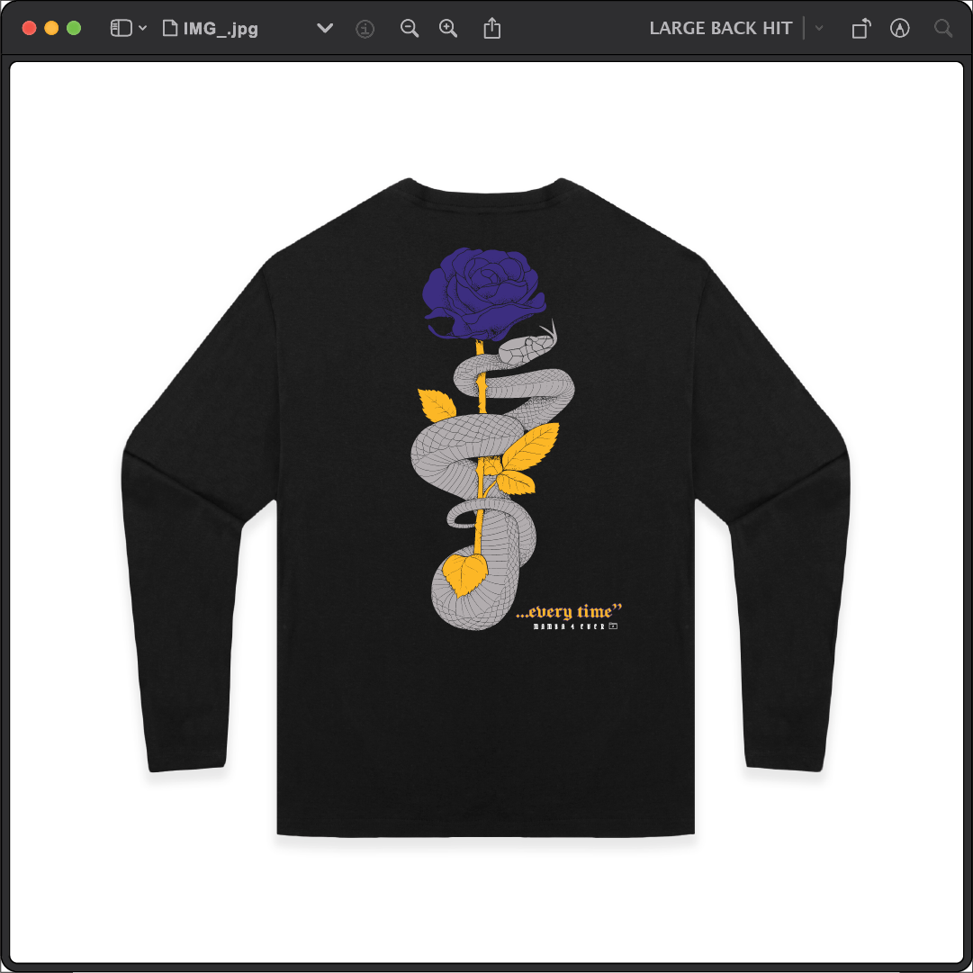 Z_DROPPED - Mens, Unisex - XS - Mamba Quote Long Sleeve. - By: Jose Hurtado