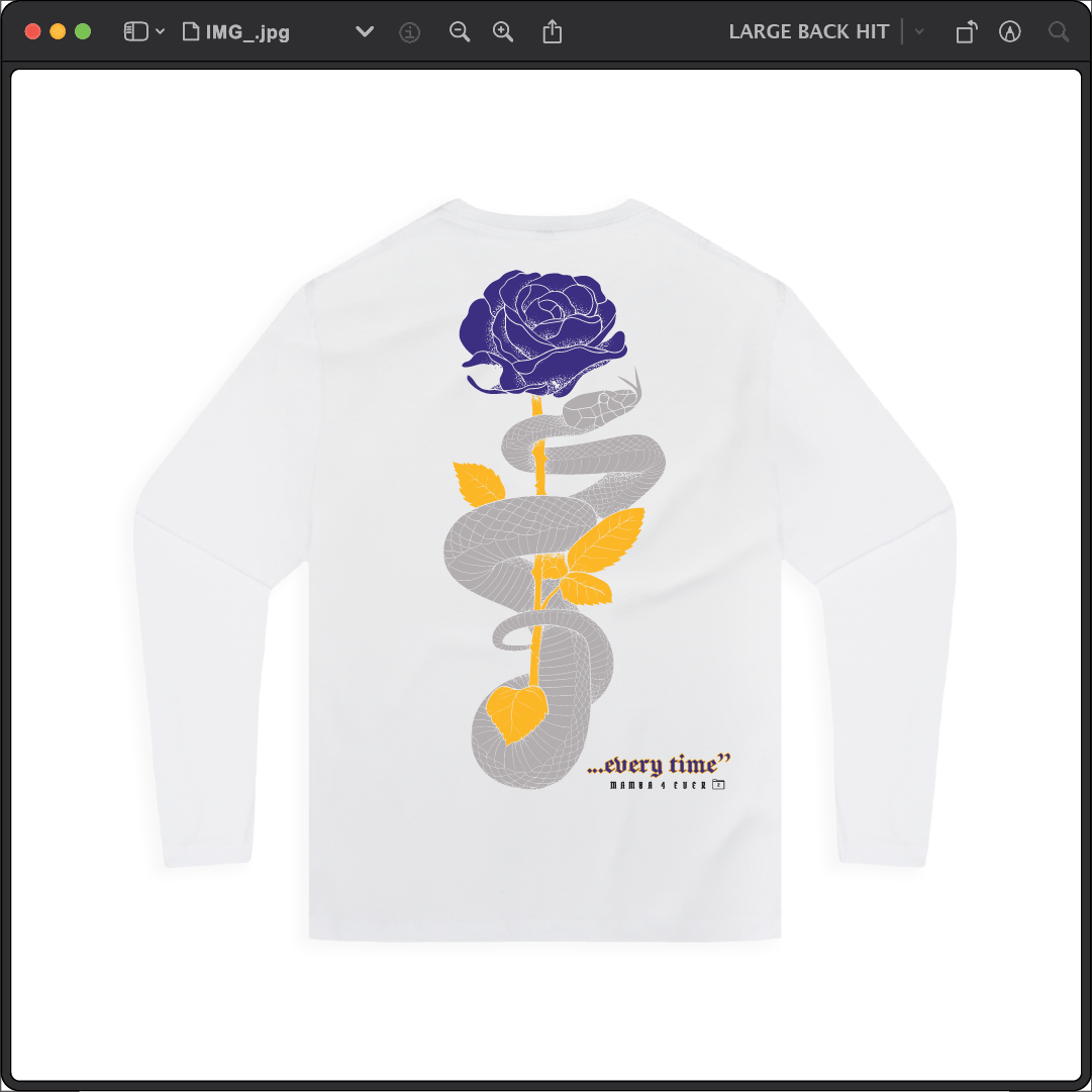 Z_DROPPED - Mens, Unisex - XS - Mamba Quote Long Sleeve. - By: Jose Hurtado