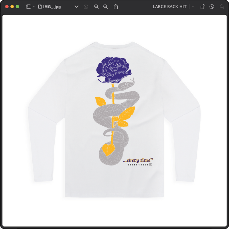 Z_DROPPED - Mens, Unisex - XS - Mamba Quote Long Sleeve. - By: Jose Hurtado