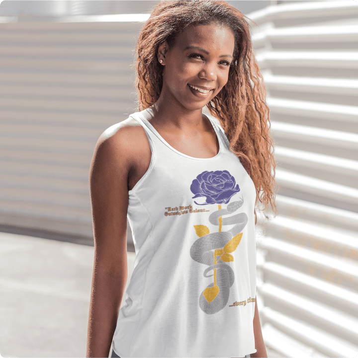 Z_DROPPED - Womens - White - Mamba Quote Racer Back Tank. - By: Jose Hurtado