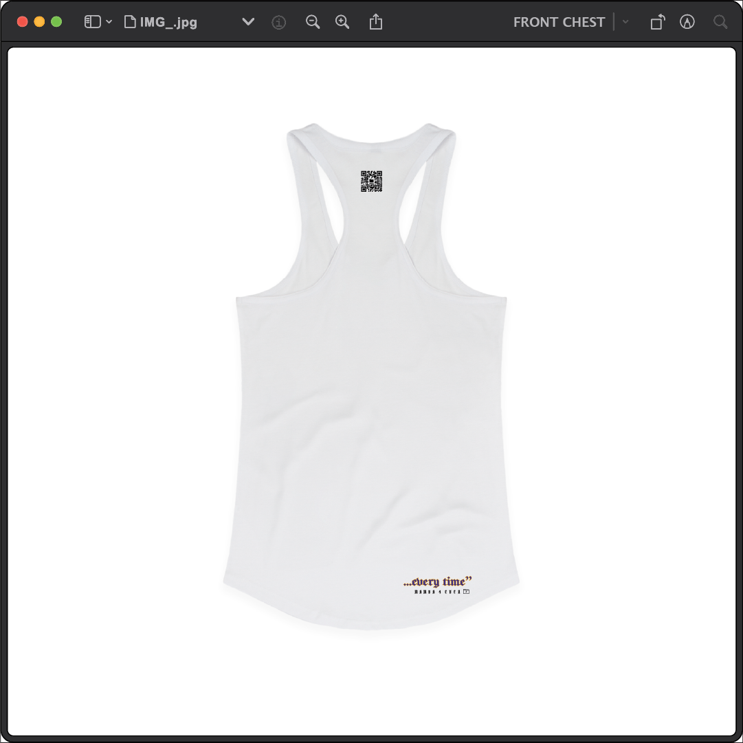 Z_DROPPED - Womens - White - Mamba Quote Racer Back Tank. - By: Jose Hurtado