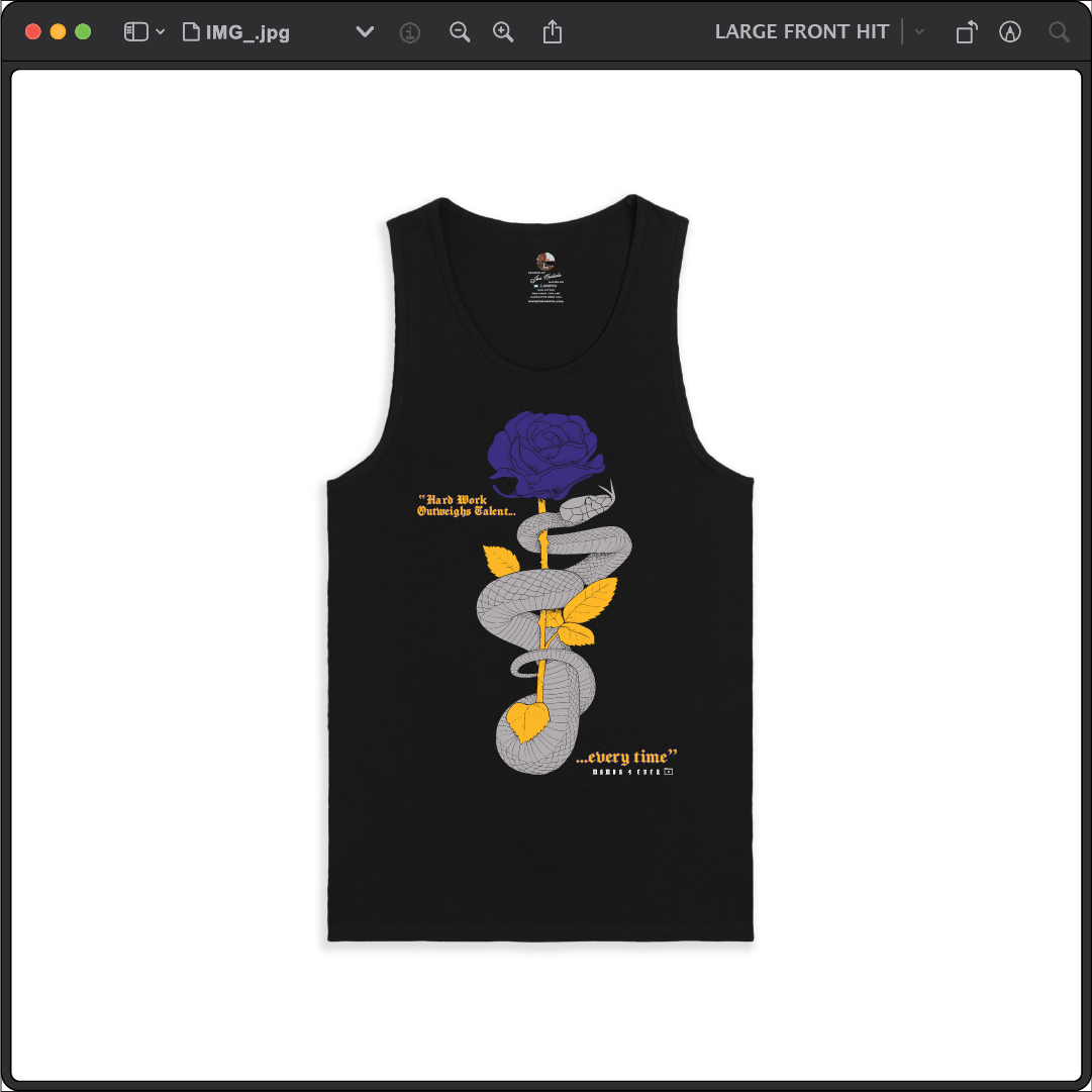 Z_DROPPED - Mens, Unisex - Black - Mamba Quote Tank Top. - By: Jose Hurtado