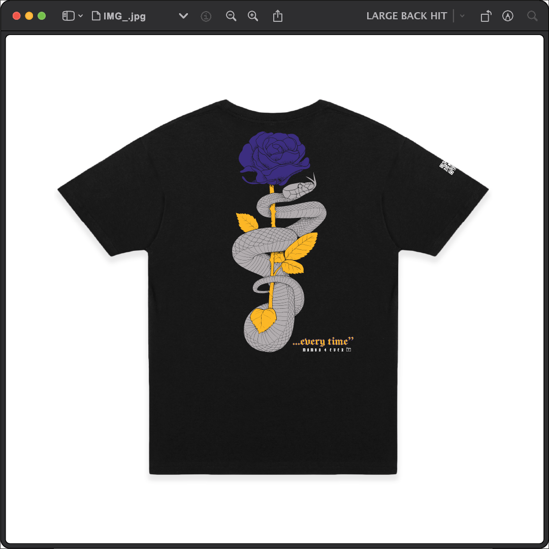 Z_DROPPED - Mens, Unisex - Black - Mamba Quote Tee. - By: Jose Hurtado