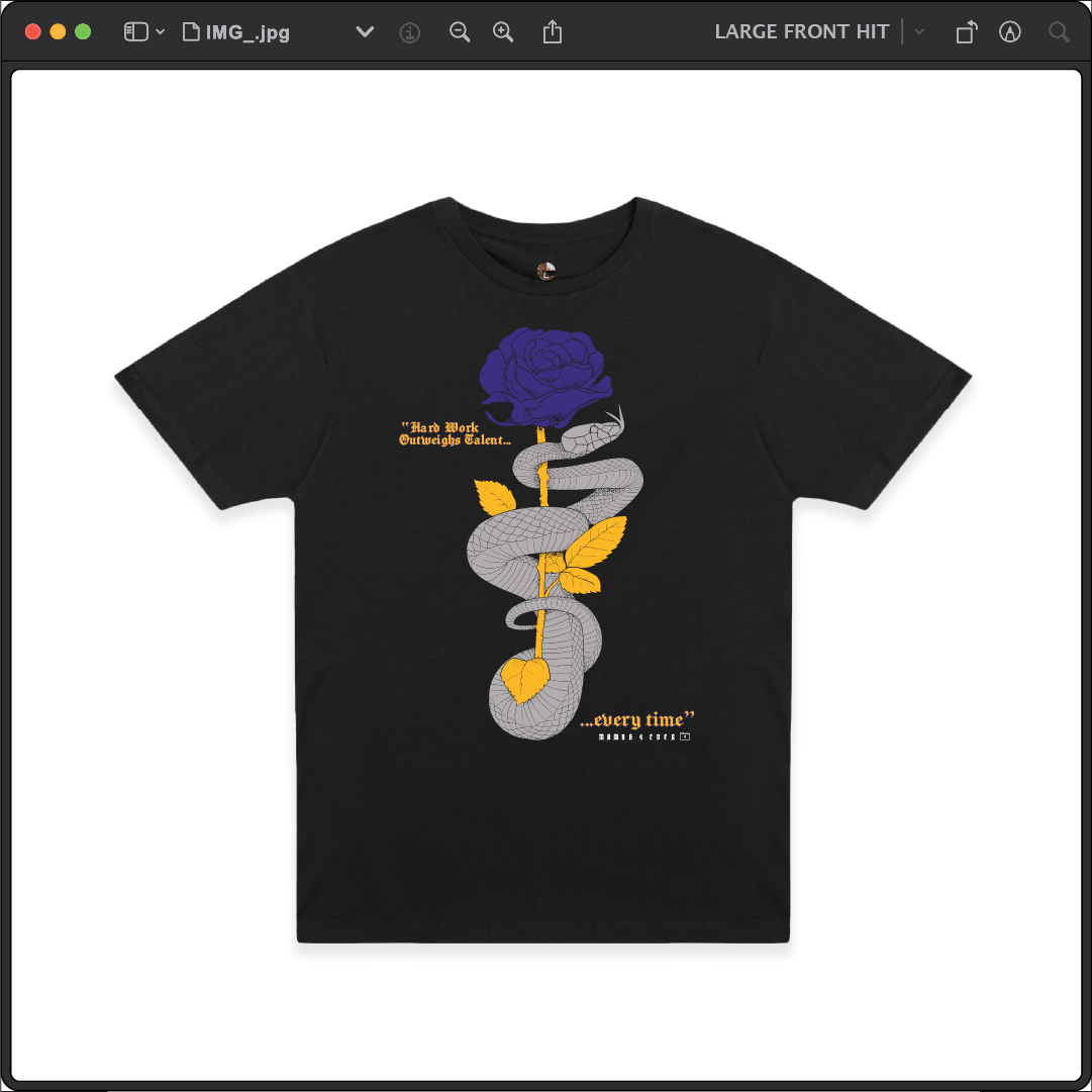 Z_DROPPED - Mens, Unisex - Black - Mamba Quote Tee. - By: Jose Hurtado