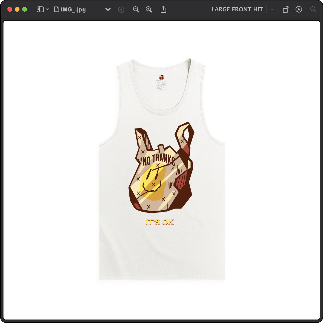 Z_DROPPED - Mens, Unisex - White - No Thanks Tank Top. - By: Fredy Santiago