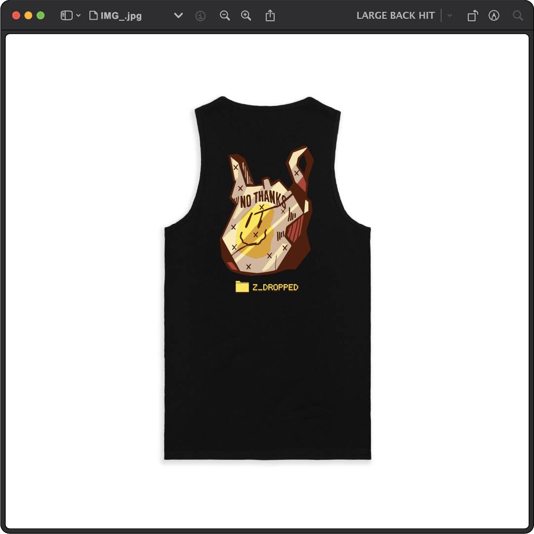 Z_DROPPED - Mens, Unisex - Black - No Thanks Tank Top. - By: Fredy Santiago