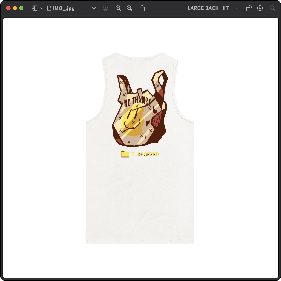 Z_DROPPED - Mens, Unisex - White - No Thanks Tank Top. - By: Fredy Santiago