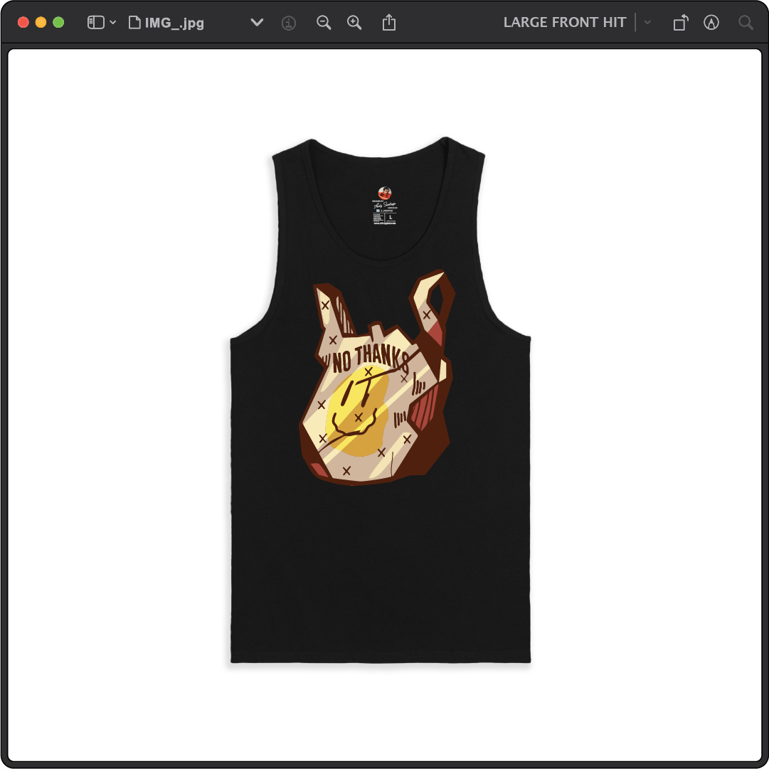 Z_DROPPED - Mens, Unisex - Black - No Thanks Tank Top. - By: Fredy Santiago