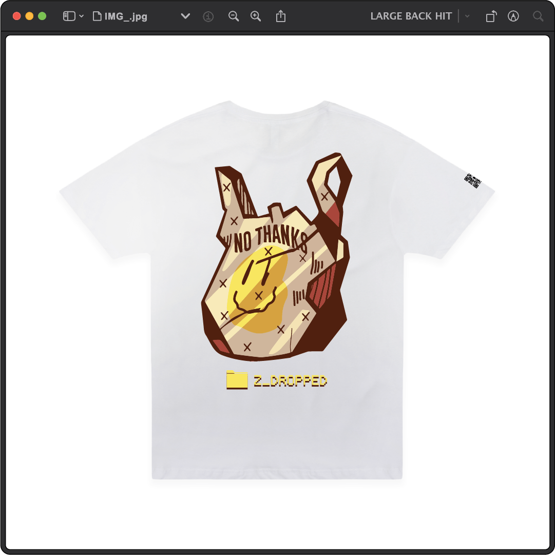 Z_DROPPED - Mens, Unisex - White - No Thanks Tee. - By: Fredy Santiago