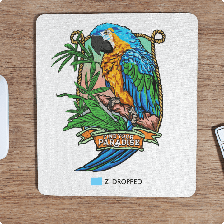 Z_DROPPED - Mens, Unisex - Parrot Paradise Mousepad. - By: Keith Kuniyuki