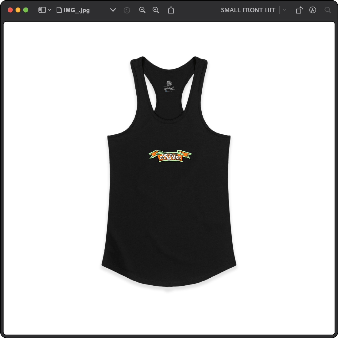 Z_DROPPED - Womens - Black - Parrot Paradise Racer Back Tank. - By: Keith Kuniyuki