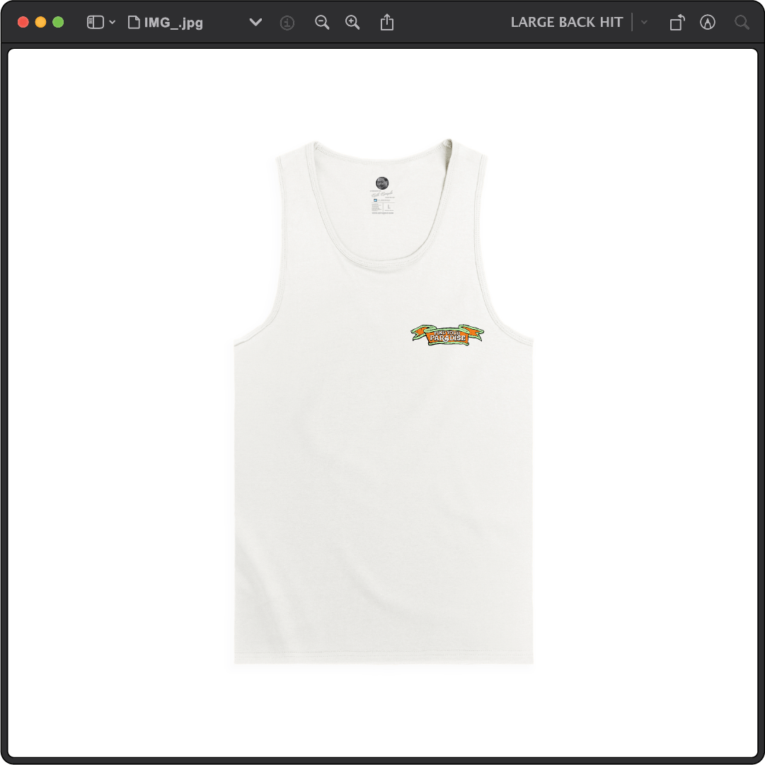 Z_DROPPED - Mens, Unisex - White - Parrot Paradise Tank Top. - By: Keith Kuniyuki