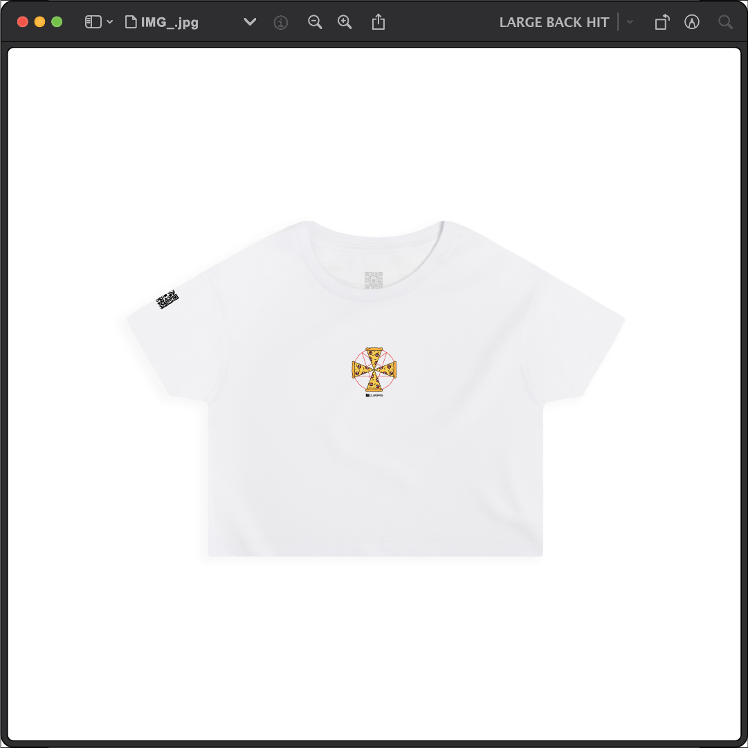 Z_DROPPED - Womens - White - Pizza Cult Crop Top. - By: Z